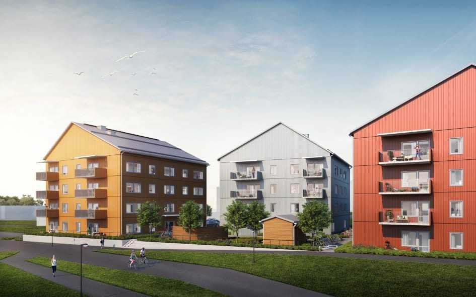 MKB Fastighets AB bygger trähus och minskar klimatpåverkan