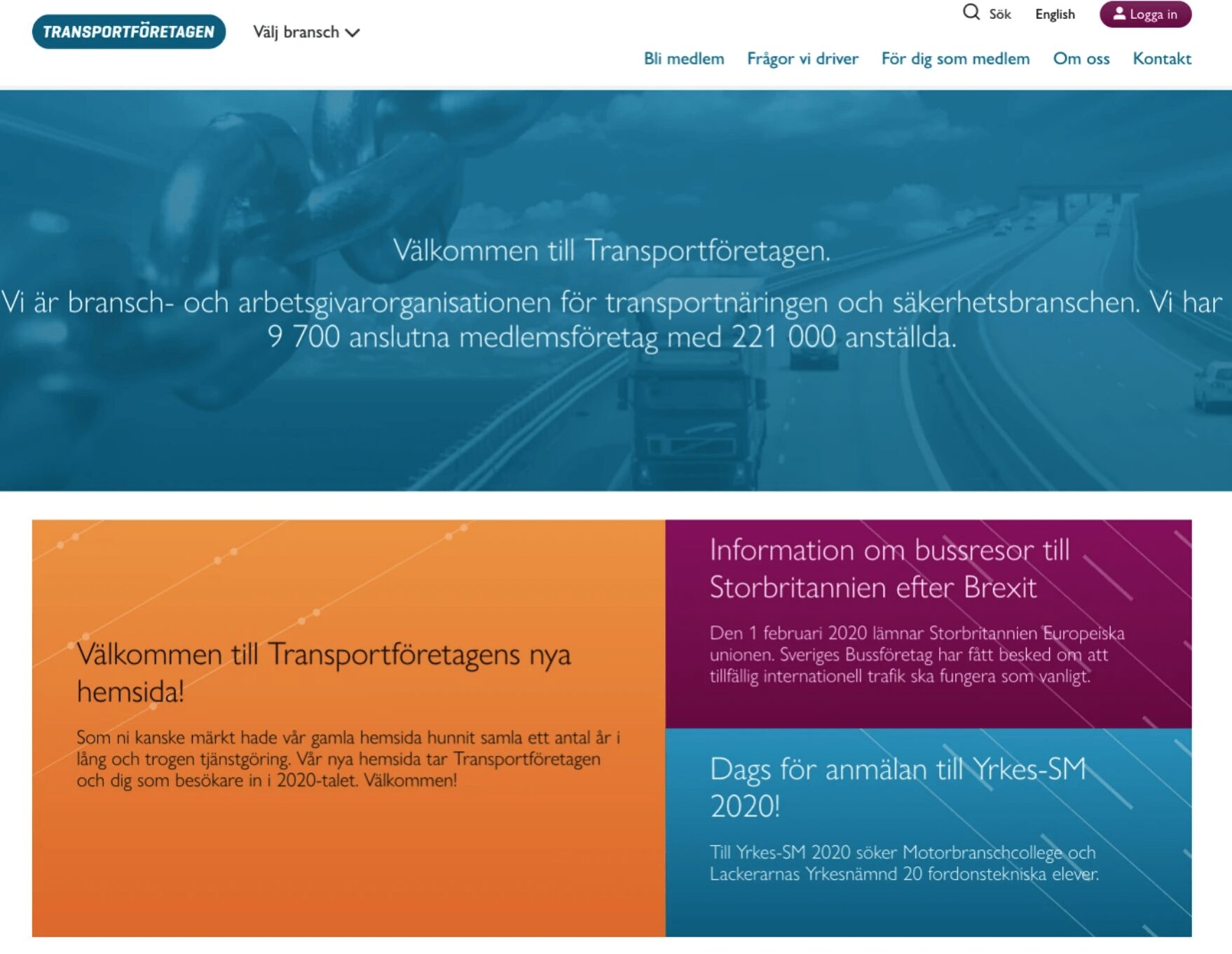 TietoEvry lanserar ny webbplats åt Transportföretagen byggt på Episervers molnbaserade lösning Digital Experience Cloud