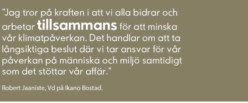 Individuella klimatmål driver Ikano Bostads klimatarbete framåt