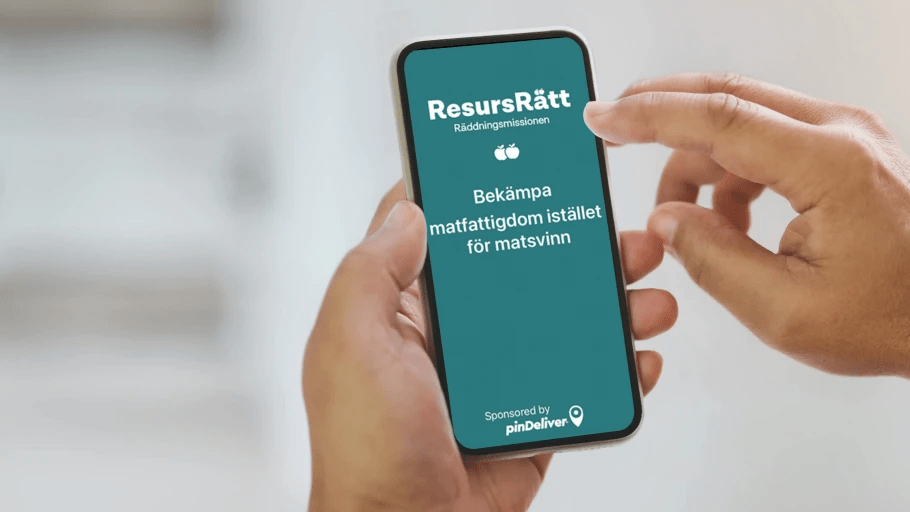 pinDeliver används för Räddningsmissionens arbete mot matfattigdom och matsvinn
