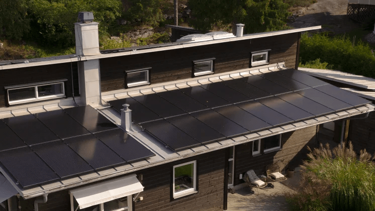 Miljövänliga hus med solceller