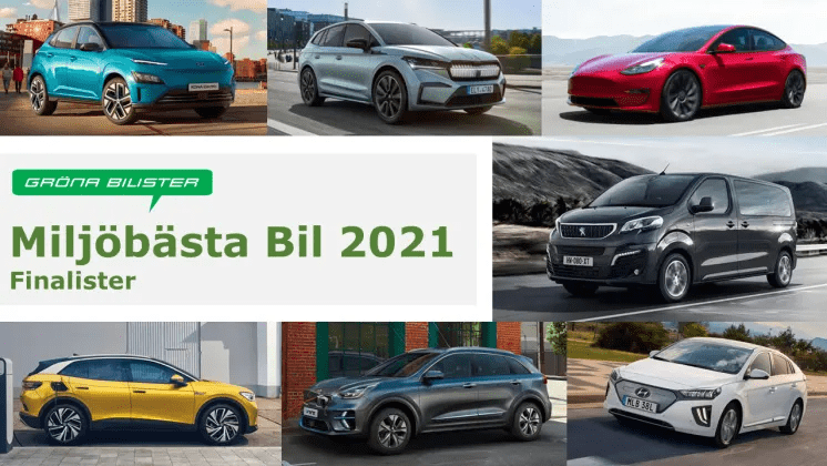 Sju finalister gör upp om titeln Miljöbästa Bil 2021