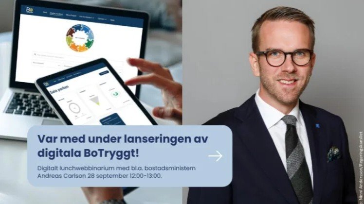 Inbjudan till lunchwebbinarium med bostadsministern och lansering av nytt digitalt projektverktyg för säkra och trygga livsmiljöer