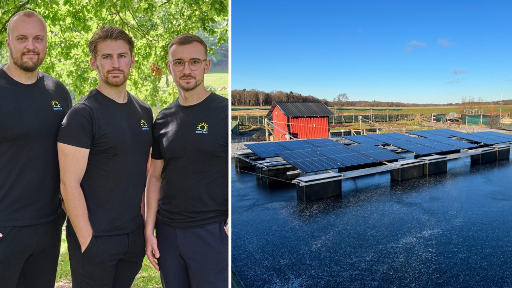Sveriges första flytande solcellsanläggning installerad norr om Göteborg