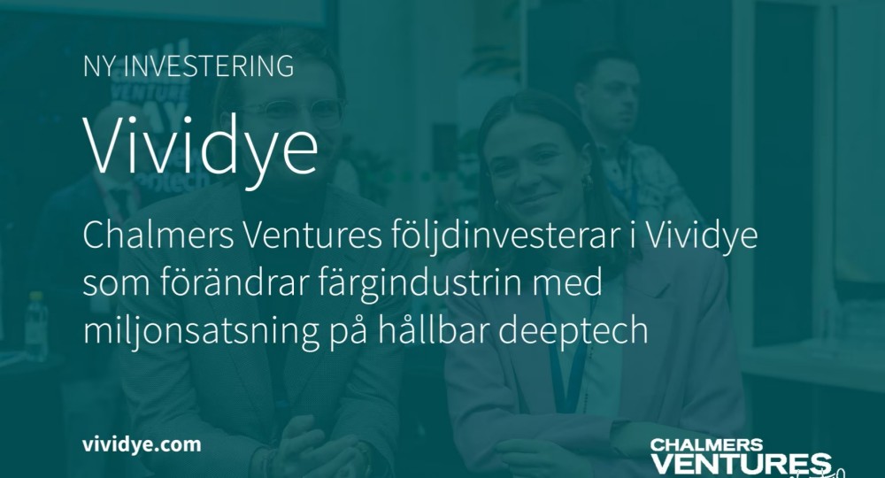 Chalmers Ventures följdinvesterar i portföljbolaget Vividye som förändrar färgindustrin med miljonsatsning på hållbar deeptech