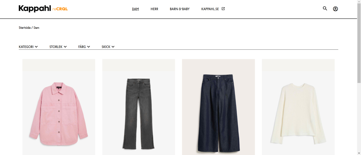 Kappahl Group lanserar secondhandtjänst online