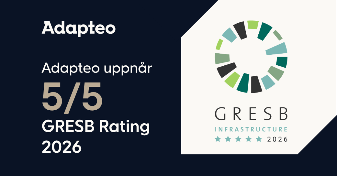 Adapteo i topp i GRESB hållbarhetsbedömning 2026